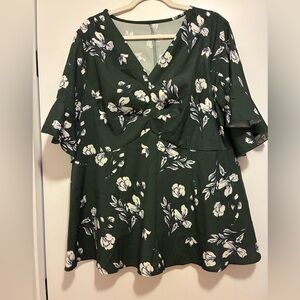 Shein Floral Green Women's Top